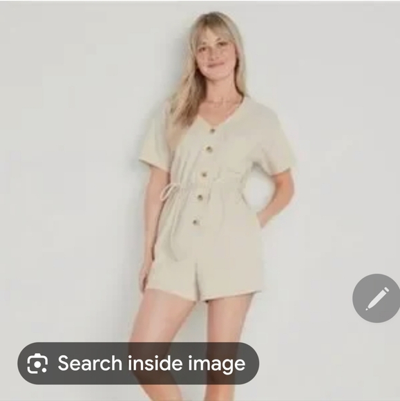⚘️⚘️Old Navy 3x Textured-Knit Utility Short-Sleeve Romper - Picture 1 of 4